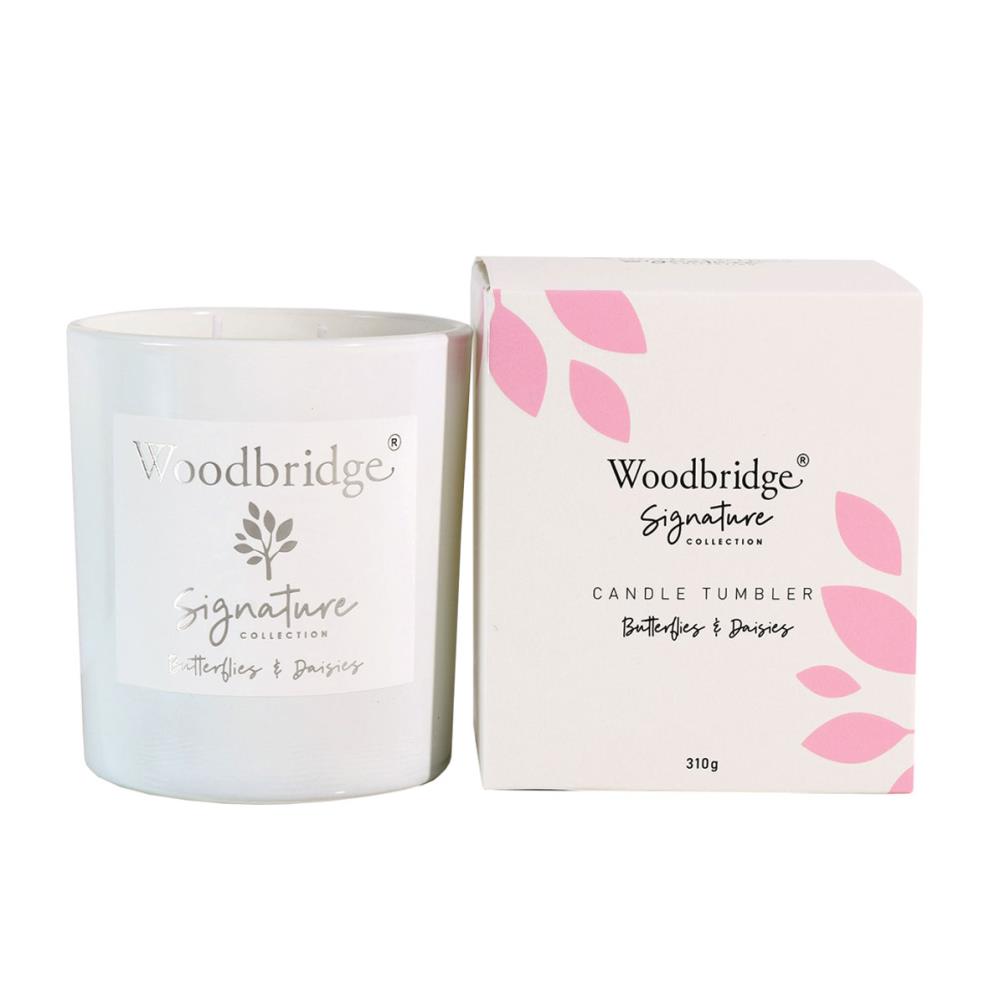 Woodbridge Butterflies on Daisies 2 Wick Boxed Tumbler Candle £11.69